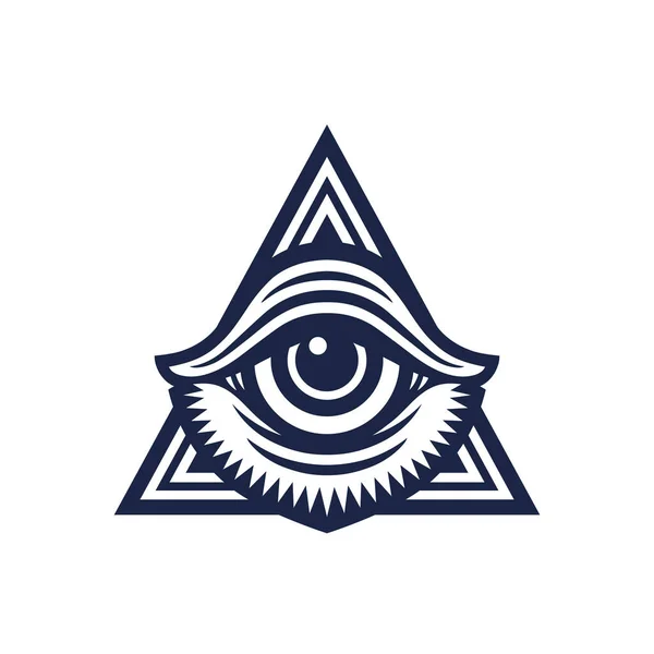 Todos Vendo Logotipo Pirâmide Ocular Ícone Ocultista Esotérico Olho Cavalo — Vetor de Stock