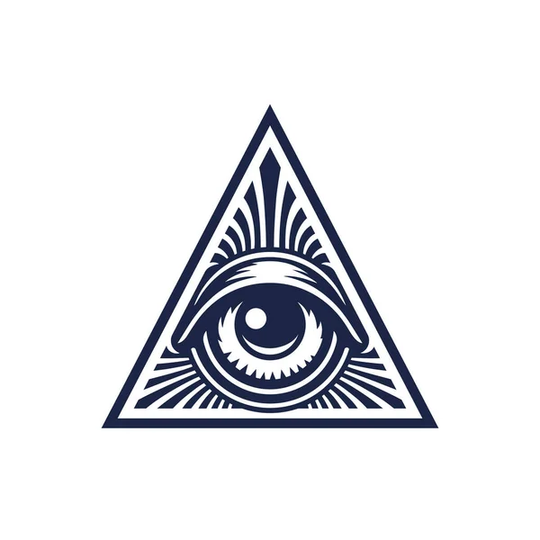 All Seeing Eye Pyramid Logo Esoteric Occult Icon Eye Horus — Stock Vector
