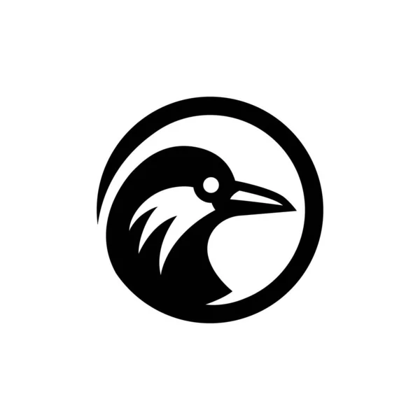 Marque Logo Oiseau Icône Corbeau Symbole Corbeau Isolé Sur Fond — Image vectorielle