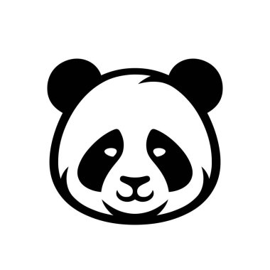 Panda yüzlü vektör resimleme
