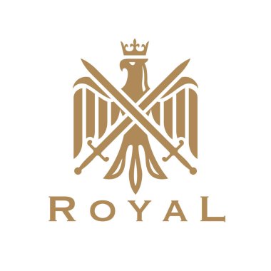 Kraliyet Kartalı Tepesi Logosu Kılıç ve Taç Tasarımı
