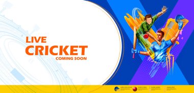 Kriket şampiyonası sporu yapan vurucu oyuncu çizimi