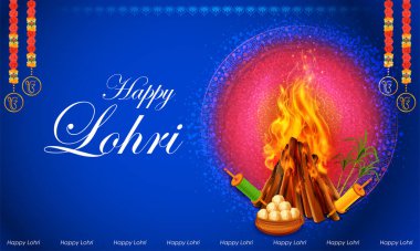 Punjabi festivali için Mutlu Lohri tatil geçmişinin bir gösterimi