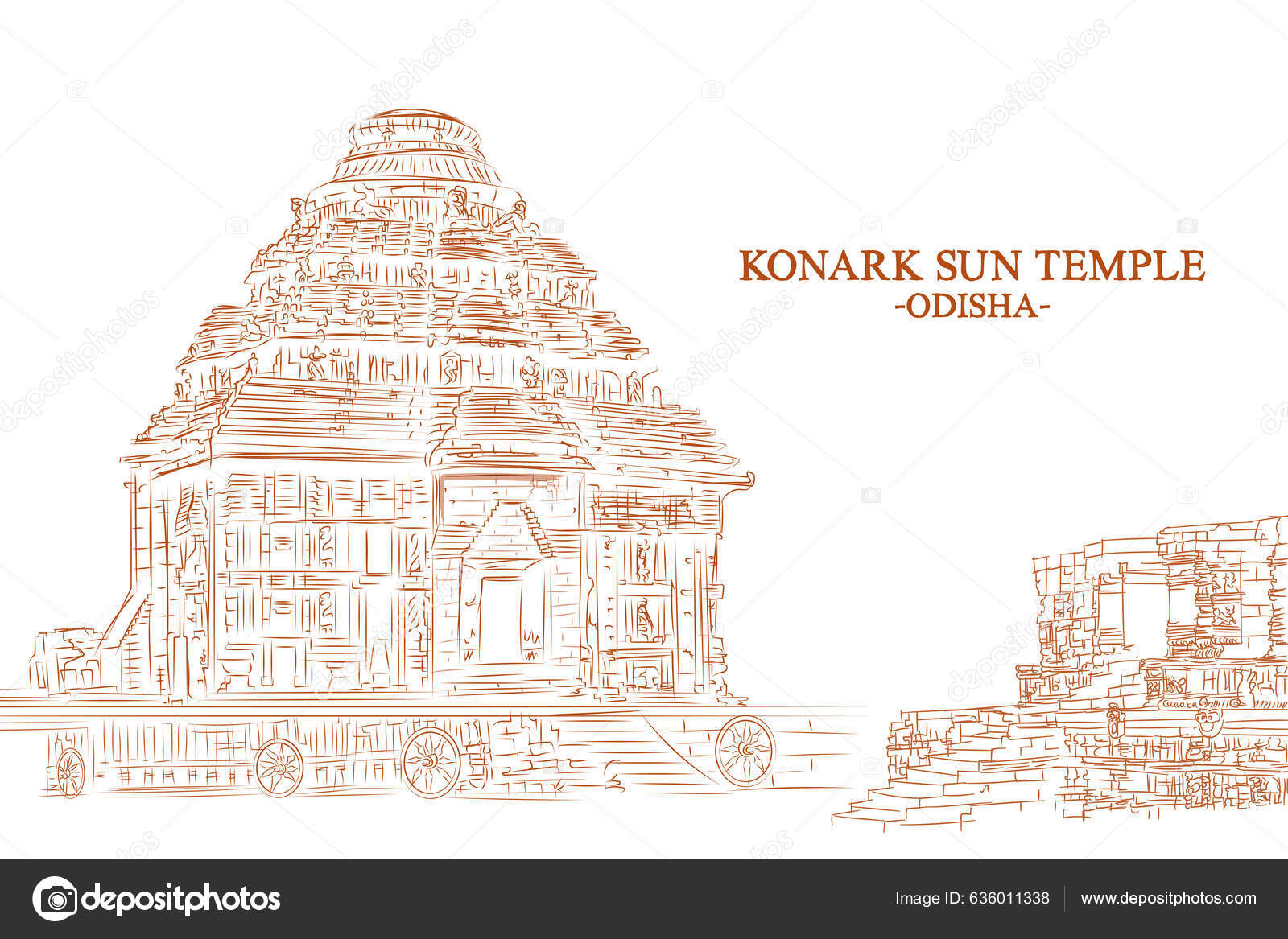 Konark Wheel - Sun Temple - Odisha - Icon as EPS 10 File Stock Vector Image  & Art - Alamy