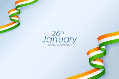 Hindistan Cumhuriyet Günü 'nün 26 Ocak' ı için üç renkli Hint bayrağı.