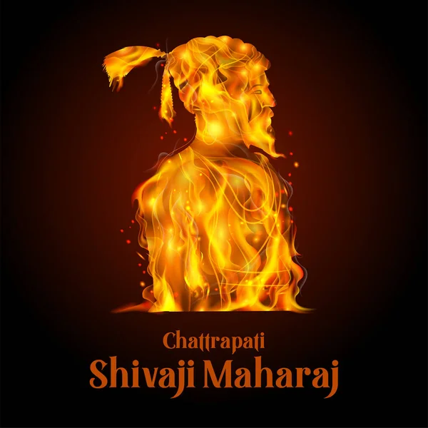 Ilustração Chhatrapati Shivaji Maharaj Grande Guerreiro Maratha Maharashtra Índia — Vetor de Stock