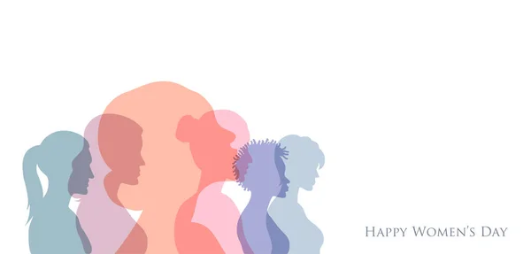 Illustration Happy International Women Day 8Th March Greetings Background — Stock Vector