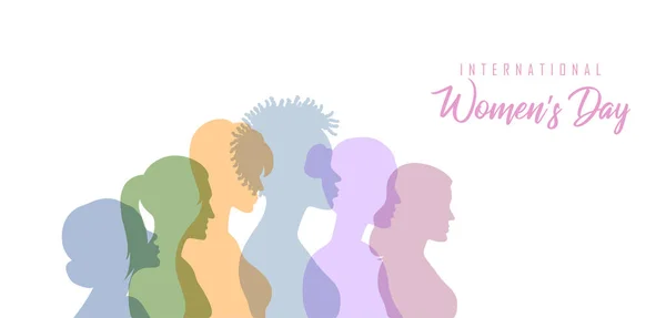 Happy International Women Dayのイラスト3月8日ご挨拶背景 — ストックベクタ