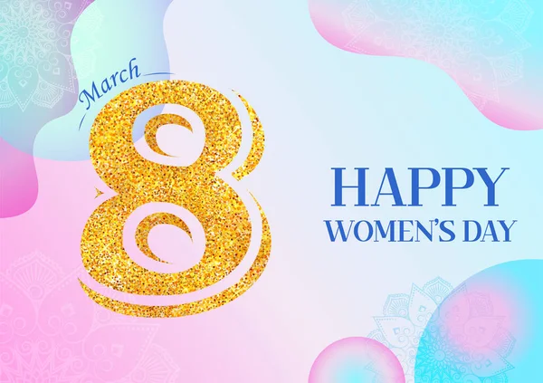 Illustration Happy International Women Day 8Th March Greetings Background — Stock Vector