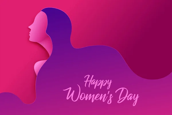 Illustration Von Happy International Women Day März Grüße Hintergrund — Stockvektor