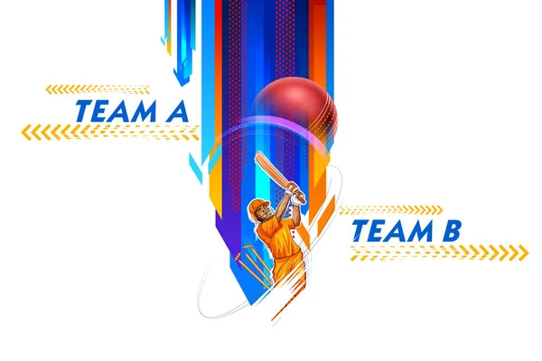 Illustration Bat Ball Cricket Championship Sports Background — Image vectorielle