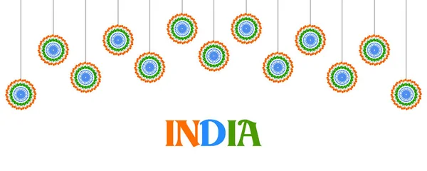 Abbildung Eines Abstrakten Trikolore Banners Mit Indischer Flagge Für Den — Stockvektor