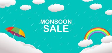 Muson İndirim Teklifi için satış ve tanıtım broşürü arka plan şürüdür