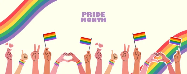 彩虹色背景图解显示Lgbt对男女同性恋 双性恋和变性者社群的支持 — 图库矢量图片