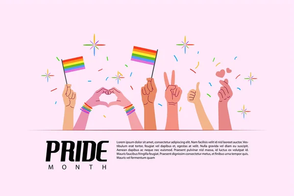 Lgbt Nin Lezbiyen Gay Biseksüel Transseksüel Topluluklara Verdiği Desteği Gösteren — Stok Vektör