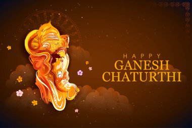 Ganesh Chaturthi festivali için Ganpati arka planının çizimi