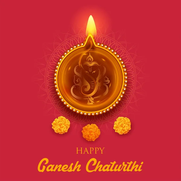 Illustration Lord Ganpati Background Ganesh Chaturthi Festival India — Stock Vector