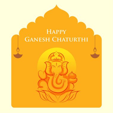 Ganesh Chaturthi festivali için Ganpati arka planının çizimi