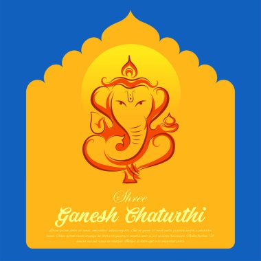 Ganesh Chaturthi festivali için Ganpati arka planının çizimi