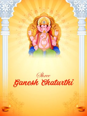 Ganesh Chaturthi festivali için Ganpati arka planının çizimi