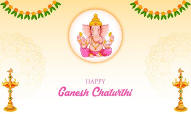 Ganesh Chaturthi festivali için Ganpati arka planının çizimi