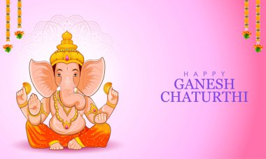 Ganesh Chaturthi festivali için Ganpati arka planının çizimi
