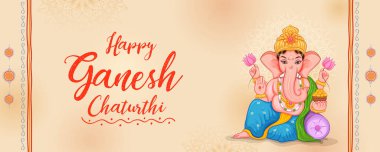 Ganesh Chaturthi festivali için Ganpati arka planının çizimi