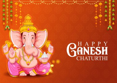 Ganesh Chaturthi festivali için Ganpati arka planının çizimi