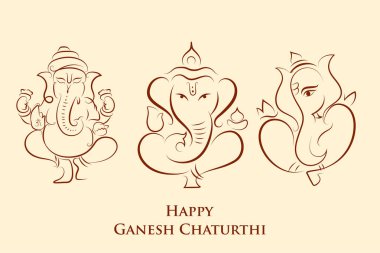 Ganesh Chaturthi festivali için Ganpati arka planının çizimi