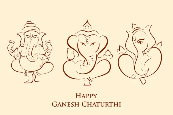 Ilustrace Pozadí Lorda Ganpatiho Pro Festival Ganeš Chaturthi Indii — Stockový vektor