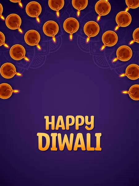 Illustration Burning Diya Happy Diwali Holiday Background Light Festival India Stock Illustration
