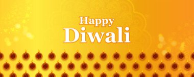 Hindistan 'ın ışık festivali için Mutlu Diwali Tatil arka planında yanan diya' nın bir gösterimi