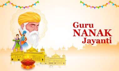 Mutlu Gurpurab, Guru Nanak Jayanti Festivali Sih kutlama arka plan resmi