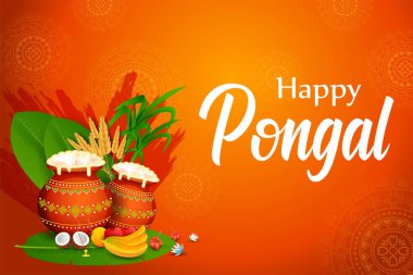 Tamil Nadu Güney Hindistan 'daki Mutlu Pongal Tatil Hasat Festivali' nin resmi