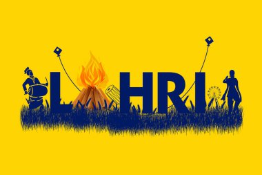 Punjabi festivali için Mutlu Lohri tatil geçmişinin bir gösterimi