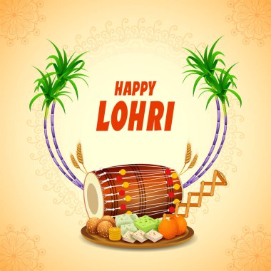 Punjabi festivali için Mutlu Lohri tatil geçmişinin bir gösterimi