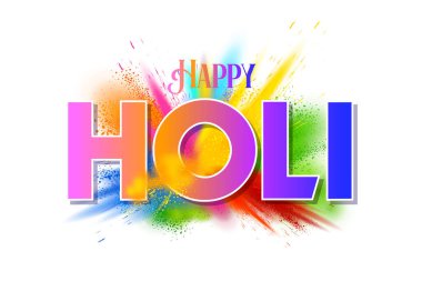 Hindistan renk festivali için soyut renkli Mutlu Holi arkaplan tasarımı.