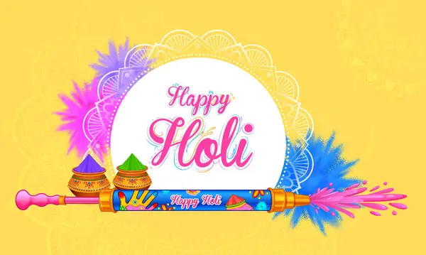 Illustration Abstract Colorful Happy Holi Background Card Design Color Festival — Stock Vector