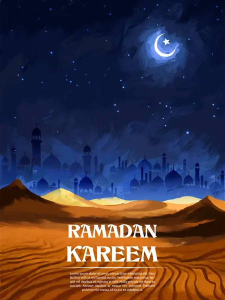 Ilustración Ramadán Kareem Generosos Saludos Ramadán Para Festival Religioso Islam Ilustraciones de stock libres de derechos