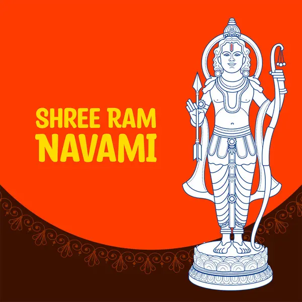 Hindistan Dini Bayram Için Shree Ram Navami Kutlama Arkaplanı Anlamına — Stok Vektör