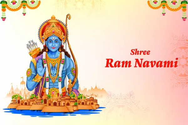 Illustration Lord Rama Bow Arrow Hindi Text Meaning Shree Ram Royalty Free Stock Illustrations
