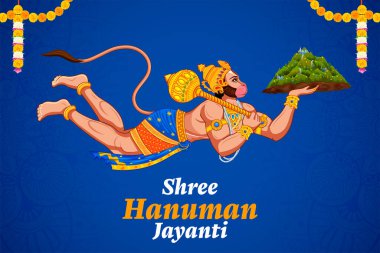 Hanuman Jayanti Janmotsav için Tanrı Hanuman 'ın resmi.