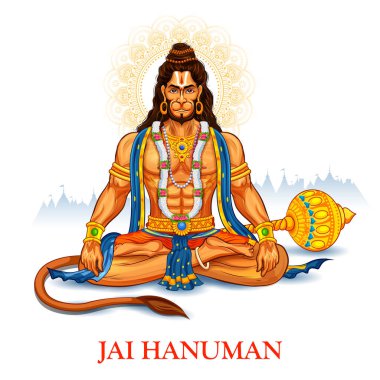 Hanuman Jayanti Janmotsav için Tanrı Hanuman 'ın resmi.