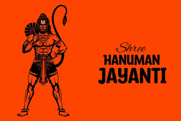 Illustration Lord Hanuman Pour Hanuman Jayanti Janmotsav Fond Célébration Pour — Image vectorielle