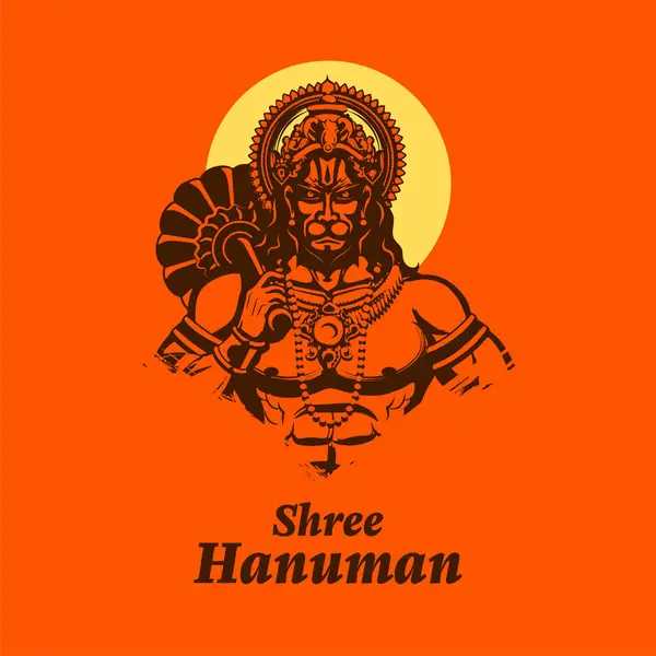 Illustration Lord Hanuman Hanuman Jayanti Janmotsav Celebration Background Religious Holiday — Stock Vector
