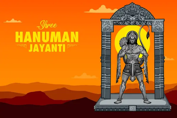 Ilustracja Lord Hanuman Dla Hanuman Jayanti Janmotsav Tle Uroczystości Religijnych Grafika Wektorowa
