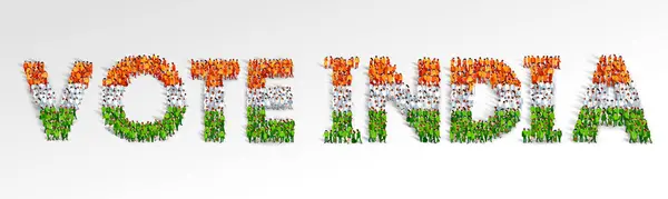 Kuva Intian Kansan Käsi Äänestysmerkki Osoittaa Yleiset Vaalit Intian — vektorikuva