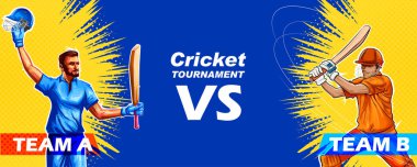 Beyzbol arka planında kriket şampiyonluğu oynayan vurucu oyuncu çizimi