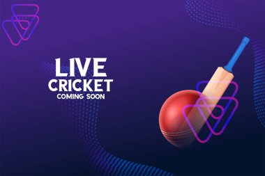 Spor arka planında kriket şampiyonası sopası ve topunun gösterimi