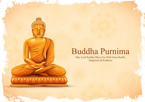 Buda Nın Mutlu Buda Purnima Vesak Festivali Meditasyonu Telifsiz Stok Illüstrasyonlar